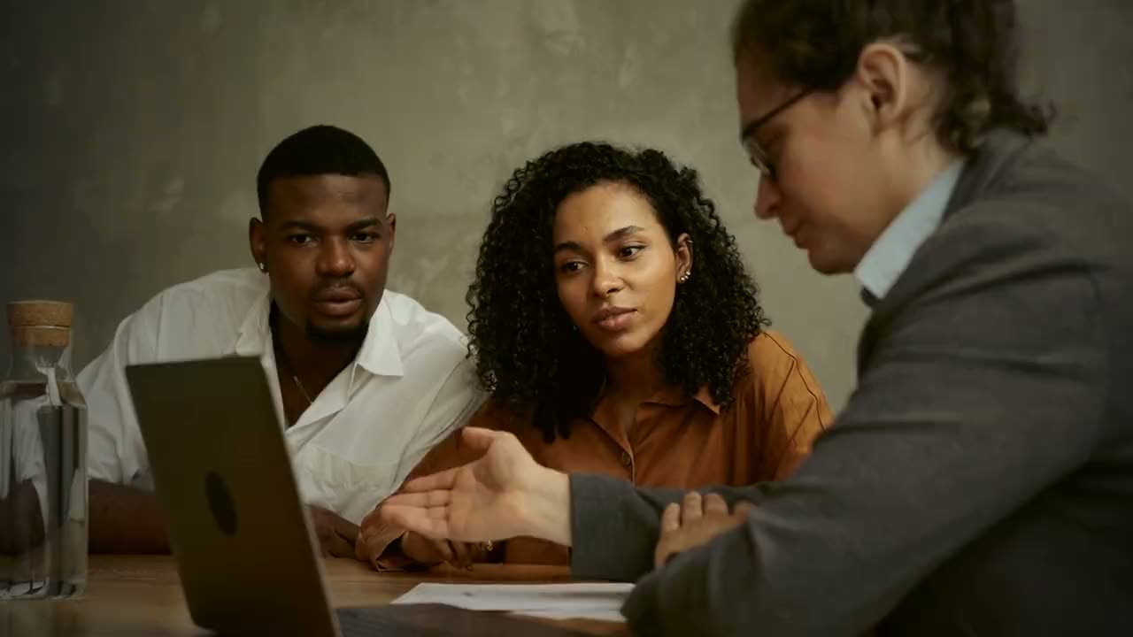 A planning meeting at a desk